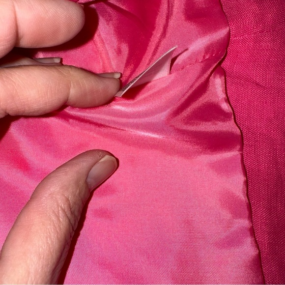 Kim Rogers Linen Jacket Pink Ruffle Trim Cropped Sz S - Picture 12 of 15